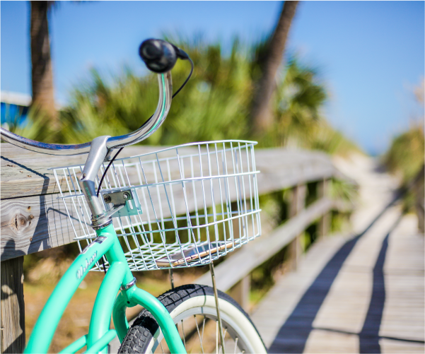 Bike on a boardwalk